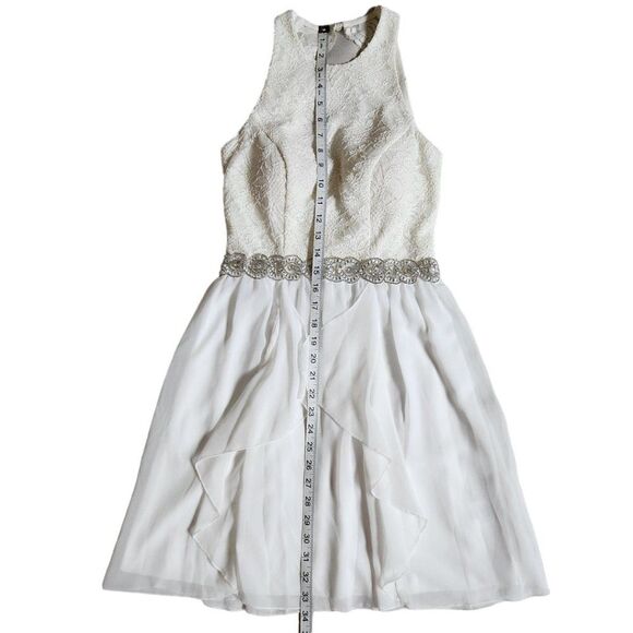 Jodi Kristopher ivory white gold formal sleeveless dress sz 1 - Picture 11 of 12